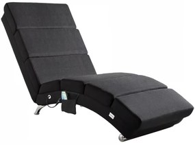 Casaria Leňoška LONDON s masážnou a vyhrievacou funkciou, 186x55x89 cm, antracitová