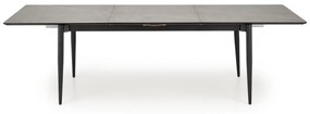 Jídelní rozkládací stůl Charles 180/260 cm šedý mramor/černý