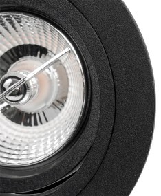 Sada 6 ks Zapustené bodové čierne nastaviteľné okrúhle - skľučovadlo 70