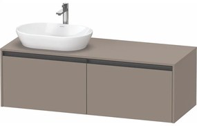 DURAVIT Ketho 2 závesná skrinka pod umývadlo na dosku (umývadlo vľavo), 2 zásuvky, 1400 x 550 x 459 mm, bazalt matný, K24888L43430000