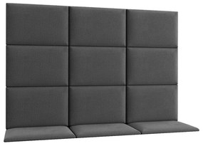 Set 12 čalúnených panelov Quadra 180x120 cm (tmavosivá). Akcia -19%. Vlastná spoľahlivá doprava až k Vám domov. 1051993