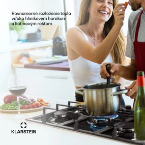 Klarstein Ignito 5, plynová varná doska, 5 Sabaf horákov, sklokeramika, čierna