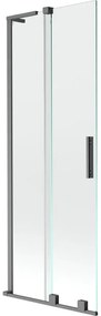 Mexen Velar L, 2-krídlová posuvná vaňová zástena 75 x 150 cm, 8mm číre sklo, brúsený grafit, 896-075-003-01-66