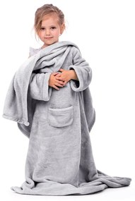 Detská deka s rukávmi DecoKing Lazy sivá