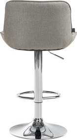 Barová stolička Vonore - látka, chróm rám - Sivo hnedá (Taupe)