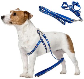 Postroj pre psa s vodítkom 125cm | modrý