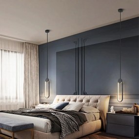 Toolight - LED závesné stropné kruhové svietidlo APP851-CP, čierna, OSW-07020