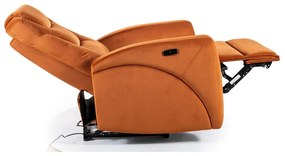 Polohovacie kreslo Kronos Velvet, oranžová