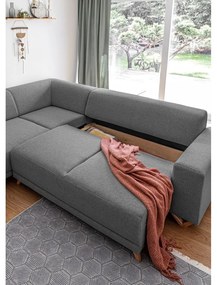 Sivá rozkladacia/s úložným priestorom rohová pohovka (ľavý roh/do L) Classy Sophie – Miuform