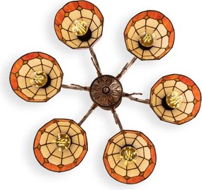 Brilagi - Tiffany vitražový prisadený luster SIENNA 6xE27/60W/230V pr. 60 cm