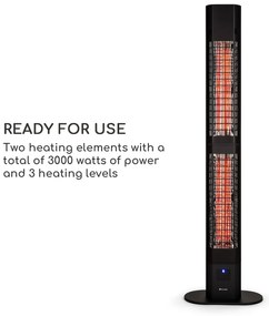 Blumfeldt Heat Guru 3000, sálavý ohrievač, 3000 W, IP54, na vonkajšie použitie, diaľkové ovládanie