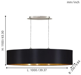 Eglo 31616 - Luster na lanku MASERLO 2xE27/60W/230V