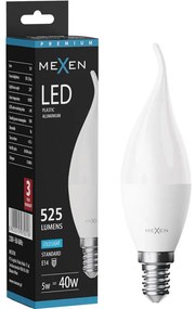 Mexen Nova, LED žiarovka plameň E14, C37, 5W, Neutrálna - 4000K, 525 lm - L106-E14-0540-01