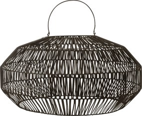 Závesné čierne ratanové tienidlo Drim - Ø 58 * 30 cm / E27