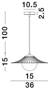 Kovový luster Fly 36 biele