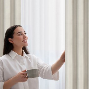 ZATEMŇOVACÍ ZÁVES (100%) NA PÁSKE ZOEY 140X270 CM TMAVOKRÉMOVÁ
