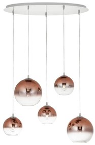 Redo 01-2080 - Luster na lanku BOWL 5xE27/42W/230V meď