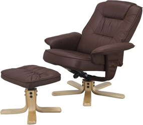 Sconto Kreslo s taburetom HAMELN hnedá