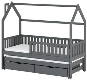 Posteľ Domček Monkey 80x160 grafit