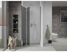 Mexen Lima, skladacie sprchové dvere do otvoru 80 x 190 cm, 6mm šedé sklo, chrómový profil, šedá, 856-080-000-01-40