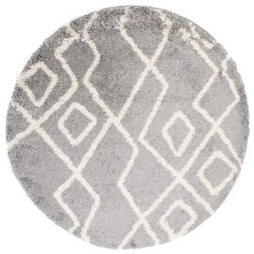 Koberec BOHO L229C tmavosivý / béžový kruh
