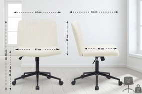 Design-Shop Kancelárska stolička Kingman zamat - Krémová