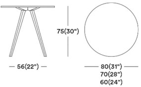 MILANO H75 DIZAJNOVÝ STÔL Ø 60cm