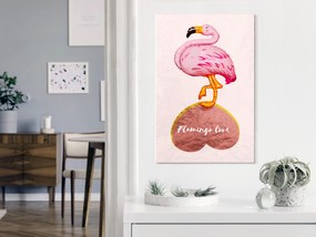 Artgeist Obraz - Flamingo in Love (1 Part) Vertical Veľkosť: 40x60, Verzia: Premium Print