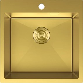 Mexen Solix, 1-komorový nerezový drez 500 x 500 mm, brúsená zlatá, 6407501000-55