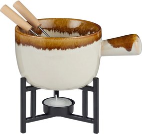 AU CHOCOLAT Čokoládové fondue, 2 vidličky – béžová