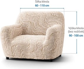 Bielastické poťahy BRILLANTE béžové kreslo (š. 60 - 110 cm)