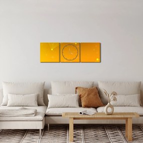Abstraktný žltý obraz (s hodinami) (90x30 cm)