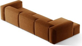 Rohová pohovka v tehlovej farbe (ľavý roh/s leňoškou) Bergamo – Cosmopolitan Design