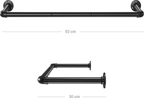 Nástenný vešiak na šaty, čierny