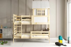 BMS Group BMS Poschodová posteľ Domček Eryk 190cm x 90cm - prírodná