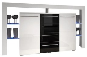 Komoda Ravido II Plus, Farby: biela / biely lesk