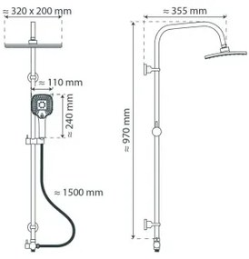 Schütte 60660 - Sprchová súprava MALLORCA lesklý chróm
