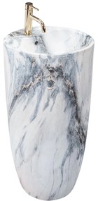 Rea Anya, voľne stojace umývadlo 45x45x84 cm, imitácia kameňa - granit matný, REA-U5802