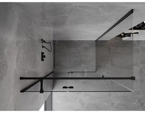 Mexen Mist H T, sprchový kút s výklopnými dverami ľavý 90 x 95 cm, číre sklo, čierna, 8A5T-090-095-70-00-L