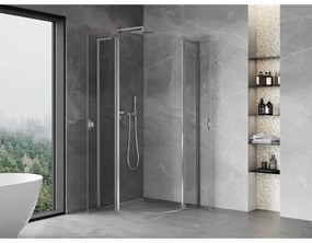 Mexen Mist L, štvrťkruhový sprchový kút s 2-krídlovými dverami, 100 x 100 cm, 8mm číre sklo, chrómový profil, 8A32L-100-100-01-00