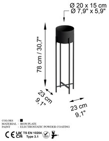 Kovový stojan na kvety GED-025 Loft black
