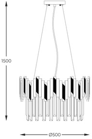 Zuma Line 2200018M - Luster na lanku ROTTA 6xE14/40W/230V čierna/zlatá