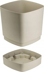 Plastový květináč s podmiskou Cubi 25x25 cm - výber z 5 prevedení