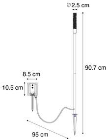 Vonkajšia stojaca lampa čierna vrátane nabíjateľného LED a solárneho - Barry