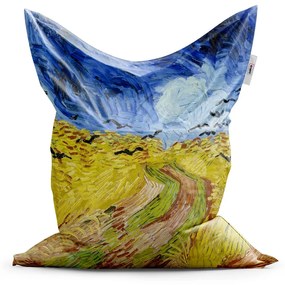 Sablio Sedací vak Pšeničné pole s vranami - Vincent van Gogh - 150x100 cm