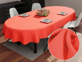Biante Dekoračný oválny obrus Rongo RG-037 Koralový 140x220 cm