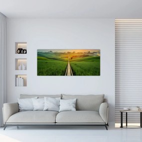 Obraz - Východ slnka nad údolím (120x50 cm)