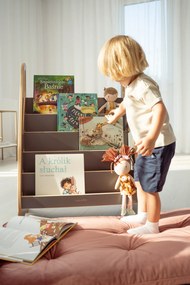Detská Montessori knižnica, šedá - 63 x 90 cm
