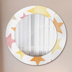 Pastelové hviezdy Okrúhle dekoračné zrkadlo na stenu