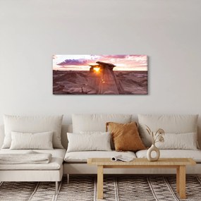Obraz - západ slnka na púšti (120x50 cm)